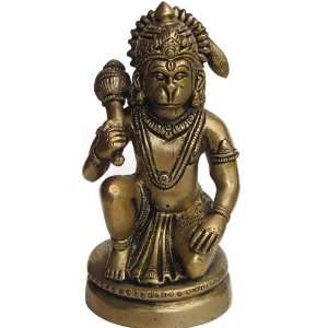  Hanuman Hindu Monkey God Sitting Posture Statue Handmade 