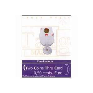  Two Coins Thru Card (50 cent Euro) by Tango: Toys & Games