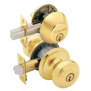  Schlage FB350NVGEO505 Georgian Combo Kit, Bright Brass 