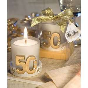 Bridal Shower / Wedding Favors : Golden 50th Anniversary Candle Favors 