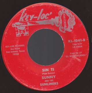 SUNNY OZUNA & SUNLINERS 45 RPM KEY LOC KL 1061  