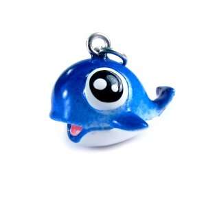  Roly Polys 3 D Hand Painted Resin Blue Baby Whale Charm 