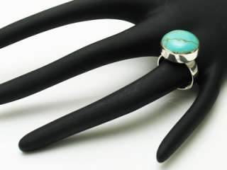 Sterling Silver Round Turquoise Ring A8413 SIZE 6  