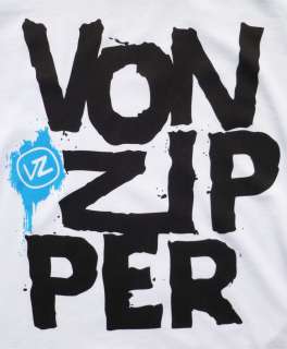 BRAND NEW + TAGS VON ZIPPER VZ MENS (XL) DRIPPING WHITE T SHIRT TEE 