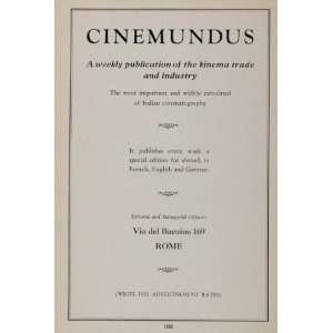   Italian Cinematography Movie Film   Original Print Ad
