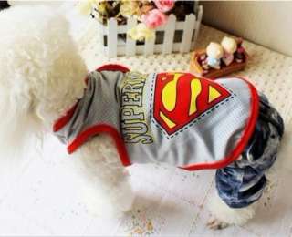Cute Pet Dog Clothes Superman T Shirt 3 Colors free shipping Size S,M 