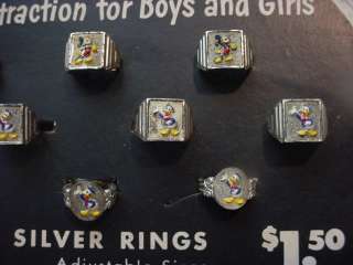 50s DISNEY Ingersoll STERLING SILVER RING Store Display  