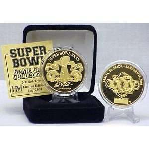  24kt Gold Super Bowl XXXV flip coin: Sports & Outdoors