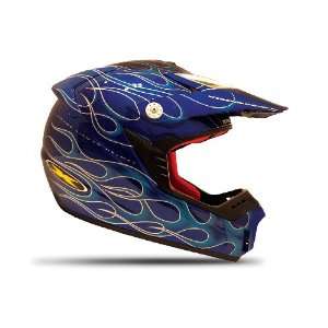  Xtreme Airmax Blue Small Off Road Helmet with Flame 