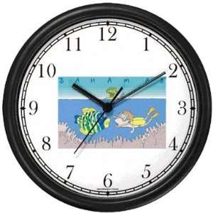 Bahamas   Tropical Fish   Suba Diving (Diver) Wall Clock by WatchBuddy 