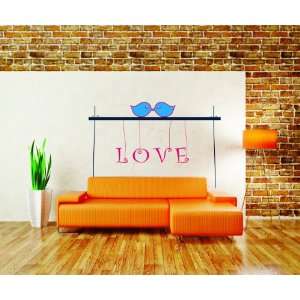  : Removable Wall Decals   love birds and love word: Home Improvement