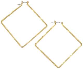 New Gold Plate 14kt Big Square Hoop Earrings USA  
