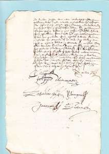 100279   OLD FRENCH DOCUMENT   1608