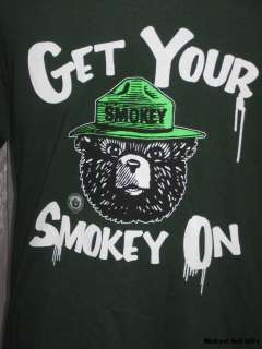 Medium Graphic Tee Tshirt Shirt Green Get Your Smokey On NEW Free ship 