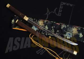   Hand Forged T10 Steel Japanese Sharpened Warrior Wakizashi Sword #182