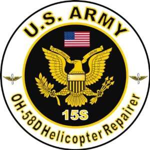   MOS 15S OH 58D Helicopter Repairer Decal Sticker 5.5 