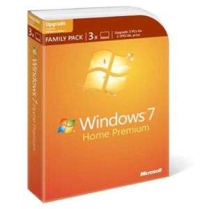Window 7 Home Premium Upgrade Family Pack 3 PC 32/64bit  