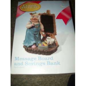   Message Board and Savings Bank Pig Sculpture