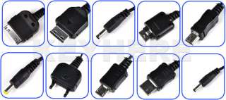 Universal 10 in 1 Cell Phone USB cable + Car Charger x1  