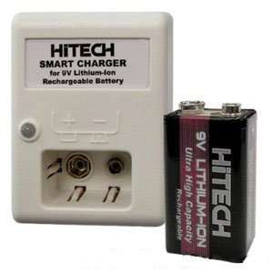  9 Volt Lithium Ion Battery Charger with 1 Li Ion Battery 