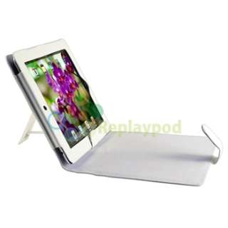 10 in1 White Leather Case+Screen Protector+2 White/Silver Headset For 