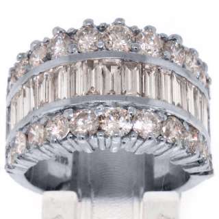 68 CARAT WOMENS BAGUETTE ROUND CUT DIAMOND RING WEDDING BAND WHITE 