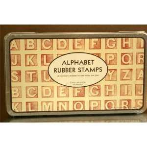  Alphabet Rubber Stamp Set 26 Block Letters Tin: Arts 