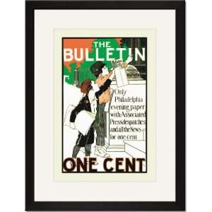   Framed/Matted Print 17x23, The Bulletin   One Cent: Home & Kitchen