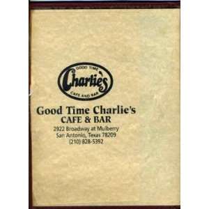   Good Time Charlies Cafe & Bar Menu San Antonio Texas 