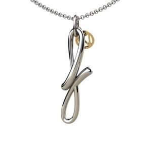   14K Gold Script Initial J Pendant with chain: Franco Vincente: Jewelry