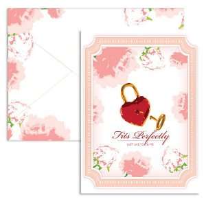 Signature Line   Lock & Key Valentine Note Cards (1 Card + 1 Envelope 