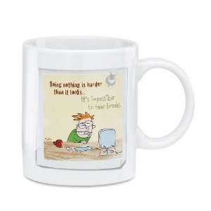  Cartoon Coffee Mug Co worker Gift Doing Nothing Honest Days Work 