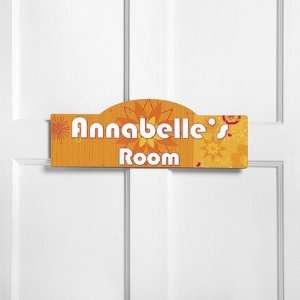  Personalized Orange Blossom Kids Room Sign: Home 