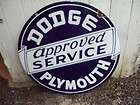 42 Dodge Plymouth Approved Service 2 Sided Original Porcelain Sign