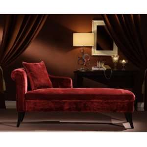   Chenille Chaise in Maroon   Low Price Guarantee.