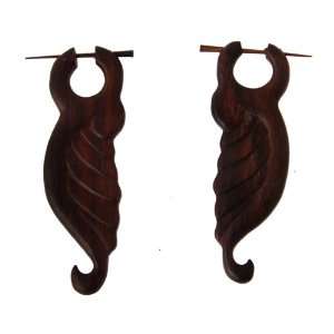  Hand Carved Wood Wing Plugs   16g   Sold as Pair: Jewelry