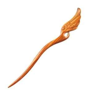  Handmade Carved Wood Hair Stick Wing 7 Mahogany Rosewood: Beauty