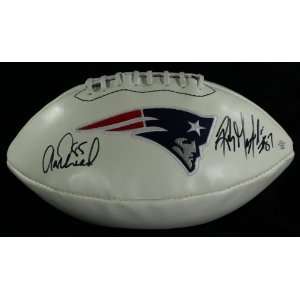 Rob Gronkowski and Aaron Hernandez Autographed NFL Football W/PROOF 