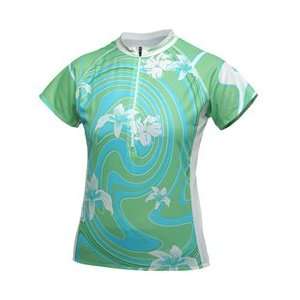  Cannondale Womens Surfing Flower Cycling Jersey (Green 