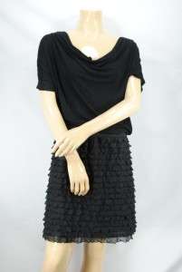 New Misses INC Cowl Ruffle Skirt Dress Sz XS M L XL $89  