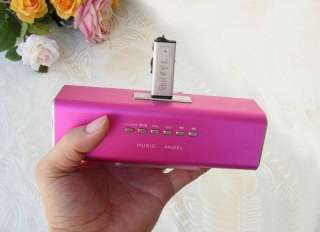 Music Angel USB Micro SD TF Card FM  Player Speaker pink  
