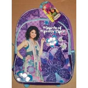   Wizards of Waverly Place Backpack   Purple Flower Design: Toys & Games