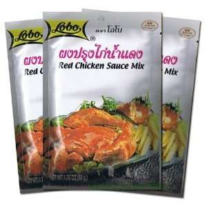 Lobo Red Chicken Sauce Mix 1.76 Oz. (Pack of 3)  Grocery 