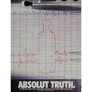   Ad Absolut Truth Detector Polygraph Machine Vodka   Original Print Ad