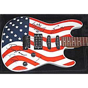  LYNYRD SKYNYRD Autographed USA FLAG Signed Guitar 