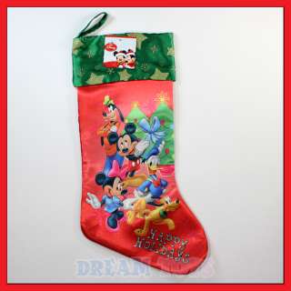 Mickey Mouse and Friends Red and Green Christmas Stocking   Licensed 