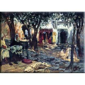   Arab Courtyard 16x12 Streched Canvas Art by Bridgman, Frederick Arthur