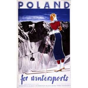  1910 Poland for wintersports Vintage Ski Poster: Home 