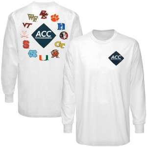 ACC White Conference Diamond Long Sleeve T shirt  Sports 