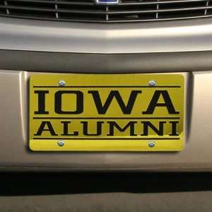  NCAA Iowa Hawkeyes Gold Mirrored Alumni License Plate 